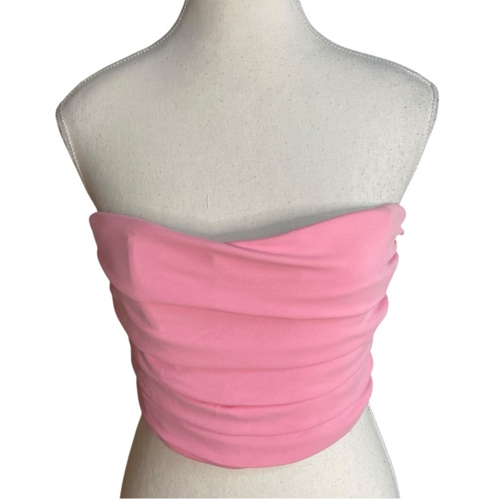 Zara Bustier Crop Tube Top Light Pink